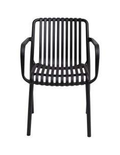 Bistro Dining Chair Plastic Black Indoors & Outdoors (Pack of 4) | Stalwart DA-WW6077BLACK 2