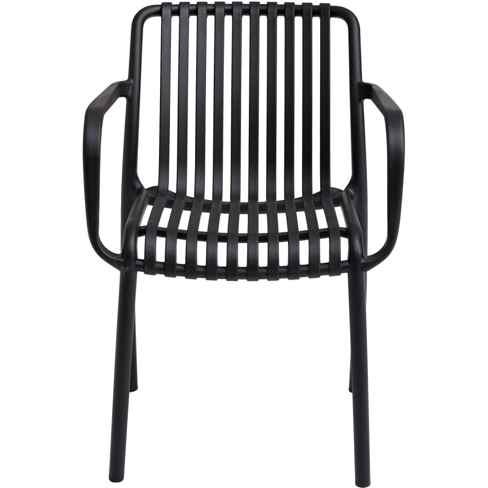 Bistro Dining Chair Plastic Black Indoors & Outdoors (Pack of 4) | Stalwart DA-WW6077BLACK