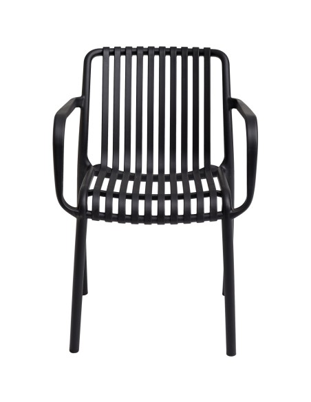 Bistro Dining Chair Plastic Black Indoors & Outdoors (Pack of 4) | Stalwart DA-WW6077BLACK