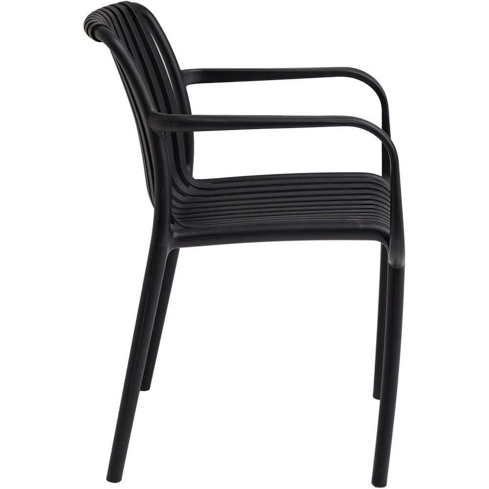 Bistro Dining Chair Plastic Black Indoors & Outdoors (Pack of 4) | Stalwart DA-WW6077BLACK