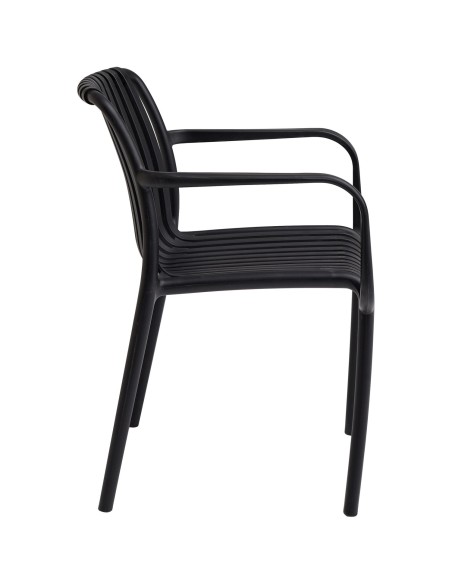 Bistro Dining Chair Plastic Black Indoors & Outdoors (Pack of 4) | Stalwart DA-WW6077BLACK