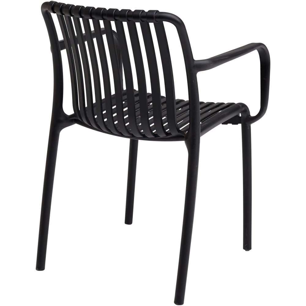 Bistro Dining Chair Plastic Black Indoors & Outdoors (Pack of 4) | Stalwart DA-WW6077BLACK