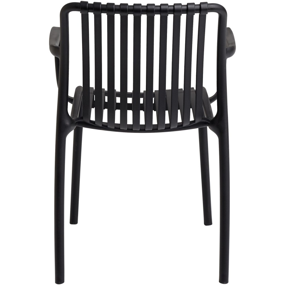 Bistro Dining Chair Plastic Black Indoors & Outdoors (Pack of 4) | Stalwart DA-WW6077BLACK