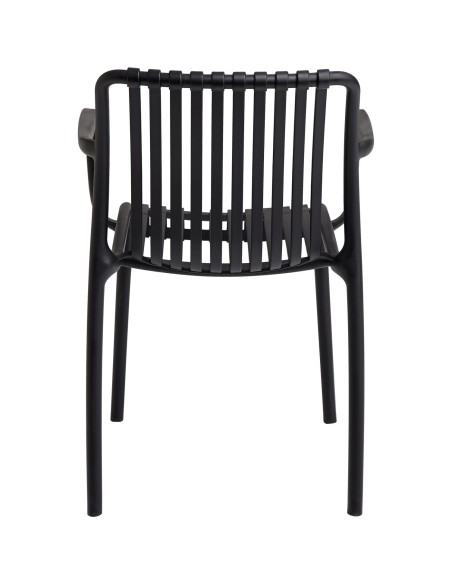 Bistro Dining Chair Plastic Black Indoors & Outdoors (Pack of 4) | Stalwart DA-WW6077BLACK