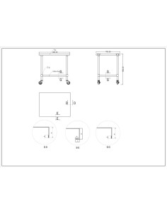 Commercial Mobile Stainless Steel Work Table Bottom shelf 900x700x900mm | Stalwart DA-WT7090GMOBILE 2