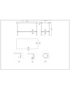 Commercial Stainless Steel Work Table No Bottom shelf with Upstand 1500x700x900mm | Stalwart DA-WT70150GBNU 2
