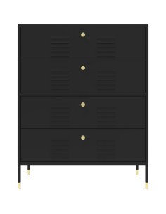 Metal Storage Cabinet 4 Drawers 800x400x1015mm Black | Stalwart DA-HMA14