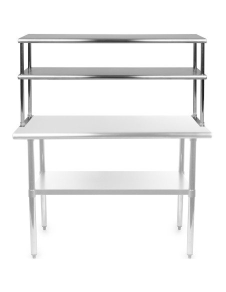 Double tier Overshelf Stainless steel 900x400x850mm | Stalwart DA-DOS400X900