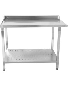 Unloading table Left side 1100x650x850mm With bottom shelf With splashback Stainless steel | Stalwart DA- SWB11065R 2