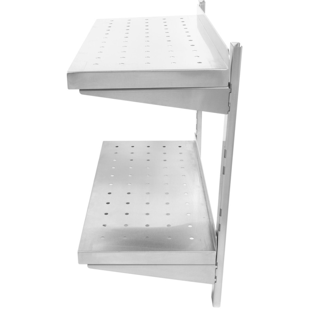 Wall Shelf Perforated 2 tiers Stainless steel 1200x400x600mm | Stalwart DA-WSWB40120P