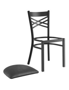 Black Steel Cross Back Chair (Pack of 4)| Stalwart DA-GS6F0BFRAMEBLACK