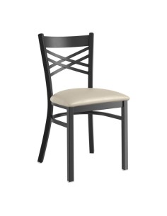 Black Steel Cross Back Chair (Pack of 4)| Stalwart DA-GS6F0BFRAMEBLACK 2