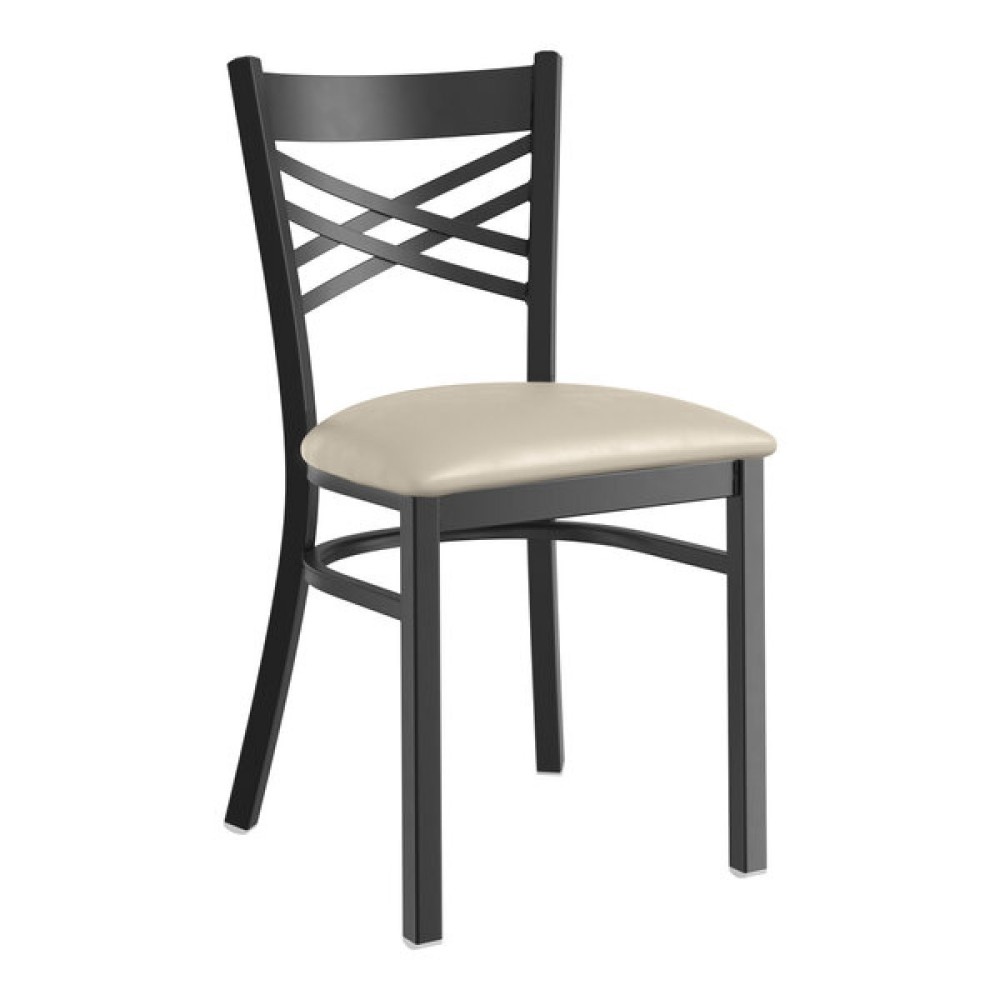 Black Steel Cross Back Chair (Pack of 4)| Stalwart DA-GS6F0BFRAMEBLACK