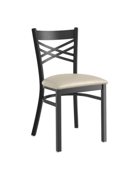 Black Steel Cross Back Chair (Pack of 4)| Stalwart DA-GS6F0BFRAMEBLACK
