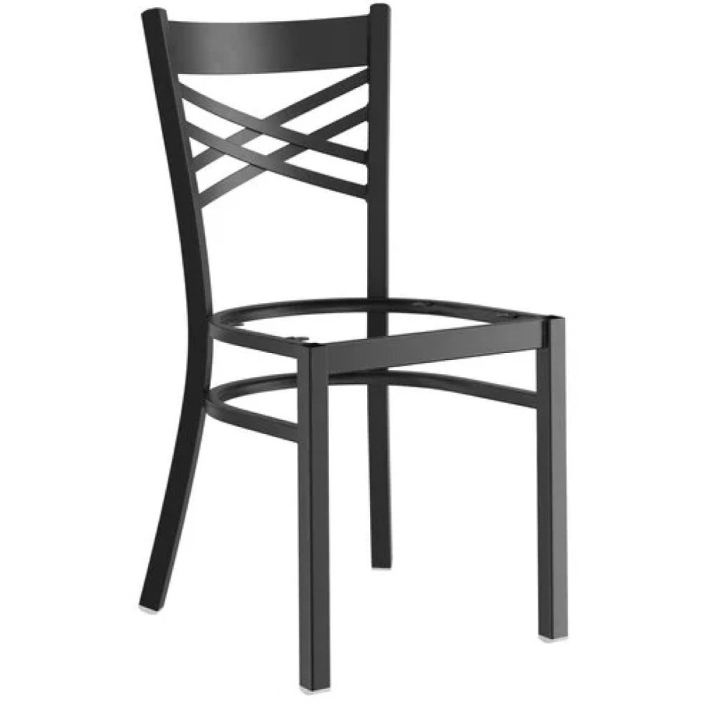 Black Steel Cross Back Chair (Pack of 4)| Stalwart DA-GS6F0BFRAMEBLACK