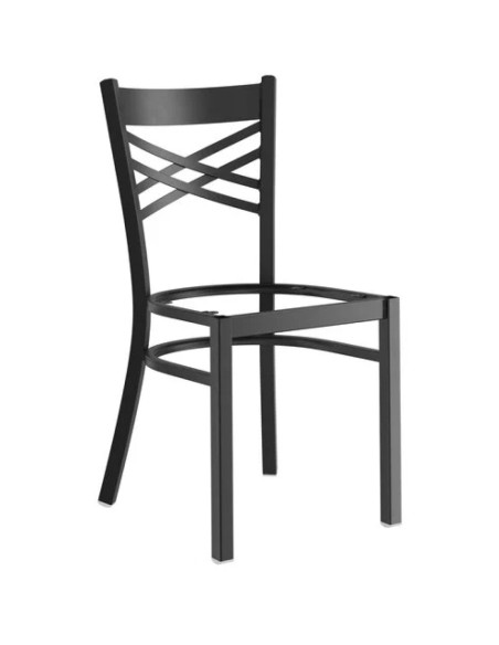 Black Steel Cross Back Chair (Pack of 4)| Stalwart DA-GS6F0BFRAMEBLACK