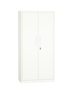 Professional Metal Storage Cabinet 2 doors 900x400x1800mm Lock 4 adjustable shelves White | Stalwart DA-MXFC14WHITE