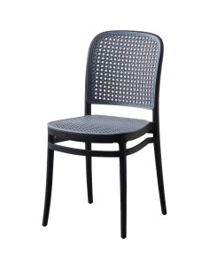 Bistro Dining Chair Plastic Black & Grey Indoors & Outdoors (4 pieces) | Stalwart DA-HYPP25