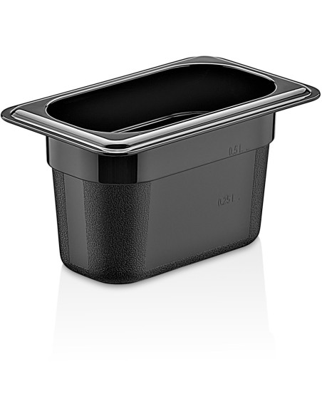Polypropylene Gastronorm Pan GN1/9 Depth 100mm Black | Stalwart DA-GNPP19100B
