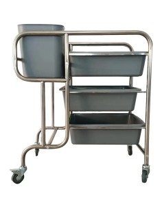2pcs Professional Stainless Steel Bussing Trolley 800x460x950mm | Stalwart DA-JYXRC0472