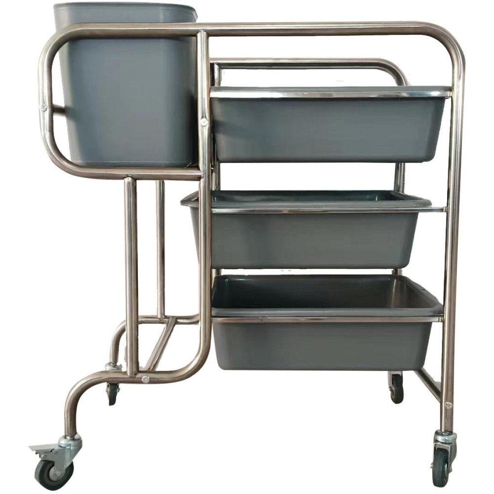 2pcs Professional Stainless Steel Bussing Trolley 800x460x950mm | Stalwart DA-JYXRC0472