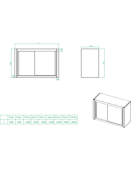 Wall cabinet 1 hinged door Stainless steel Width 600mm Depth 400mm | Stalwart DA-THWSR64
