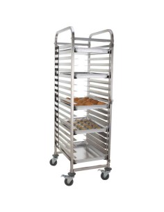 Rack/Tray/Pan Trolley Stainless steel Bakery 600x400mm 15 tier 470x620x1700mm | Stalwart DA-19037 2