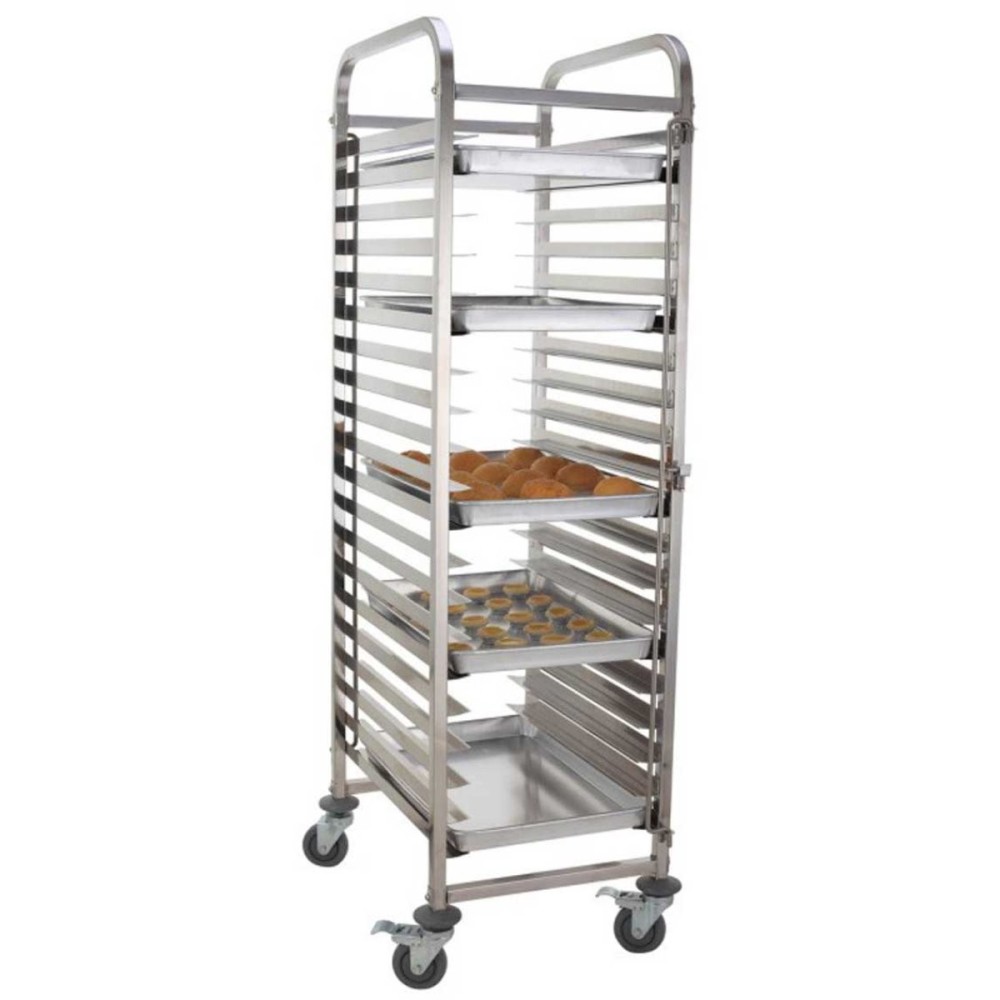 Rack/Tray/Pan Trolley Stainless steel Bakery 600x400mm 15 tier 470x620x1700mm | Stalwart DA-19037