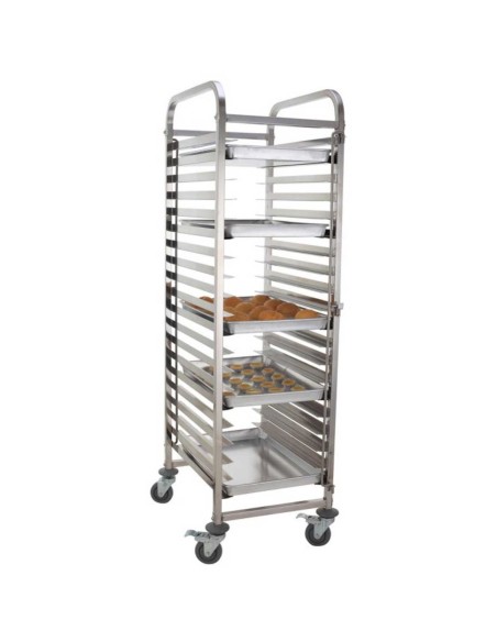 Rack/Tray/Pan Trolley Stainless steel Bakery 600x400mm 15 tier 470x620x1700mm | Stalwart DA-19037