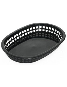 Oval Serving Basket Black 273x184x38mm | Stalwart DA-PBO6