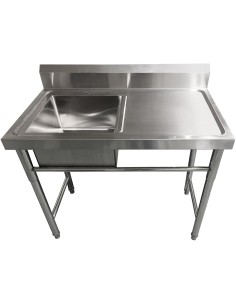 Commercial Sink Stainless steel 1000x600x900mm 1 bowl left Splashback | DA-SINK8060LEFT 2