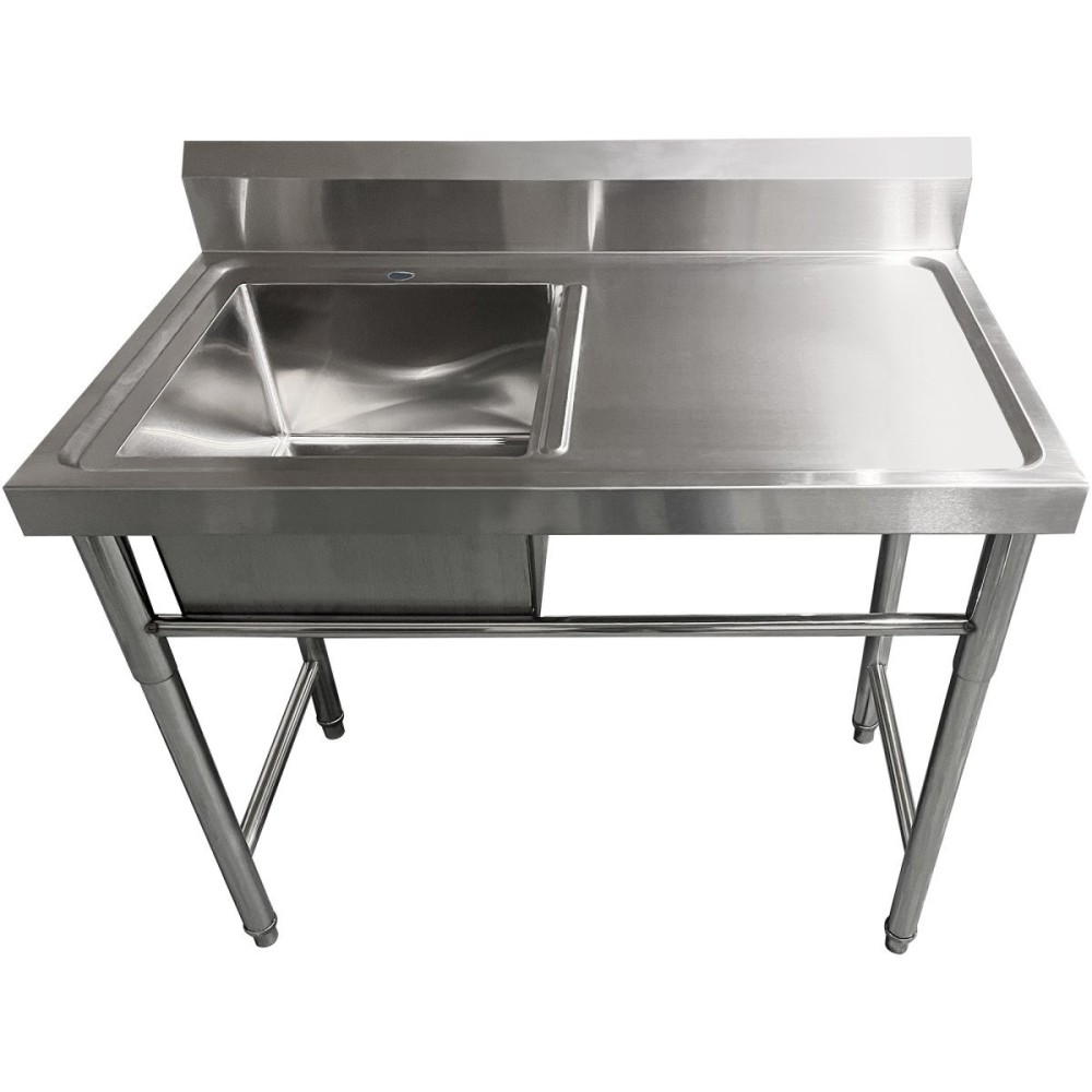 Commercial Sink Stainless steel 1000x600x900mm 1 bowl left Splashback | DA-SINK8060LEFT