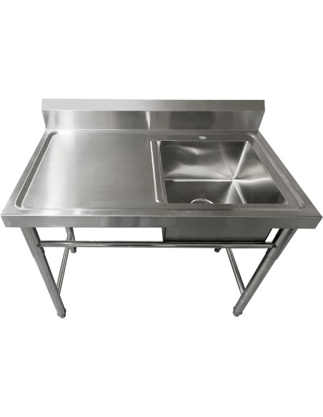 Commercial Sink Stainless steel 1000x600x900mm 1 bowl right Splashback | DA-SINK8060RIGHT