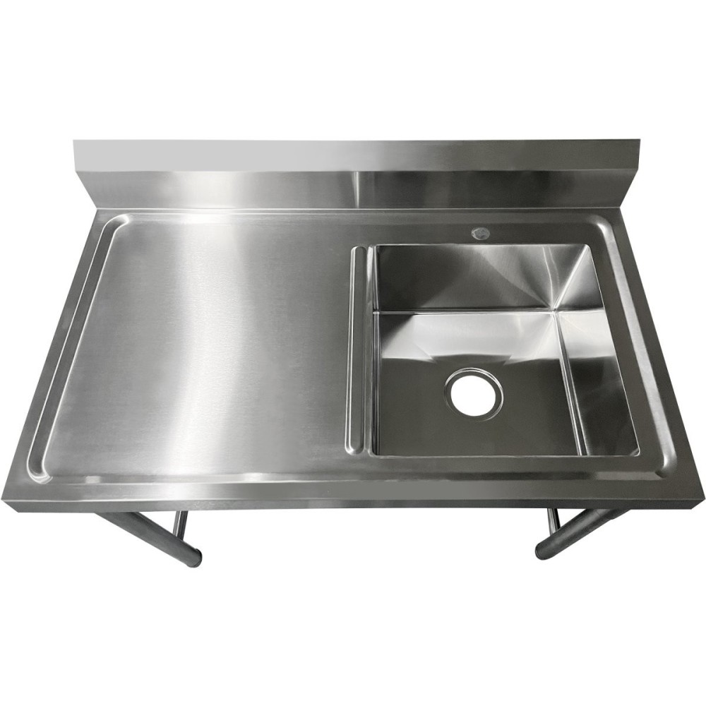 Commercial Sink Stainless steel 1000x600x900mm 1 bowl right Splashback | DA-SINK8060RIGHT