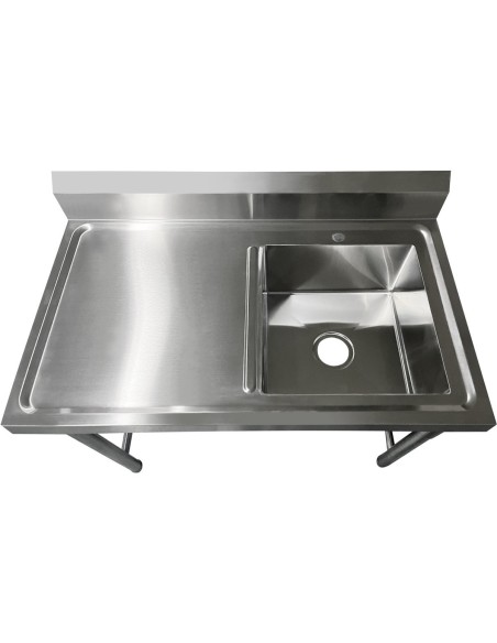 Commercial Sink Stainless steel 1000x600x900mm 1 bowl right Splashback | DA-SINK8060RIGHT