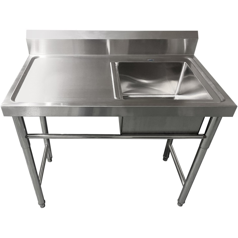 Commercial Sink Stainless steel 1000x600x900mm 1 bowl right Splashback | DA-SINK8060RIGHT