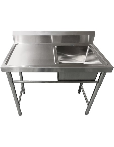 Commercial Sink Stainless steel 1000x600x900mm 1 bowl right Splashback | DA-SINK8060RIGHT