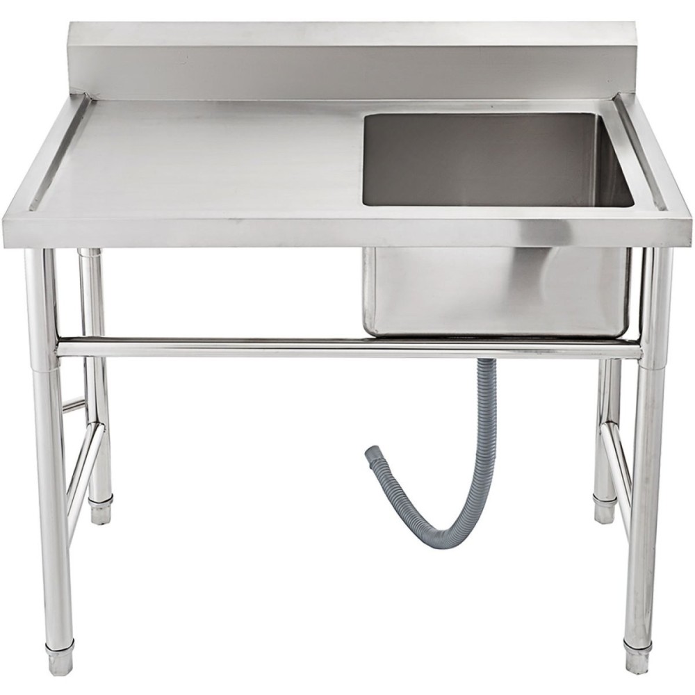 Commercial Sink Stainless steel 1000x600x900mm 1 bowl right Splashback | DA-SINK8060RIGHT