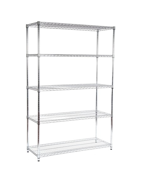 Commercial Shelving unit 5 tier 2250kg Width 1500mm Depth 450mm Chrome wire | Stalwart Da-CR546152