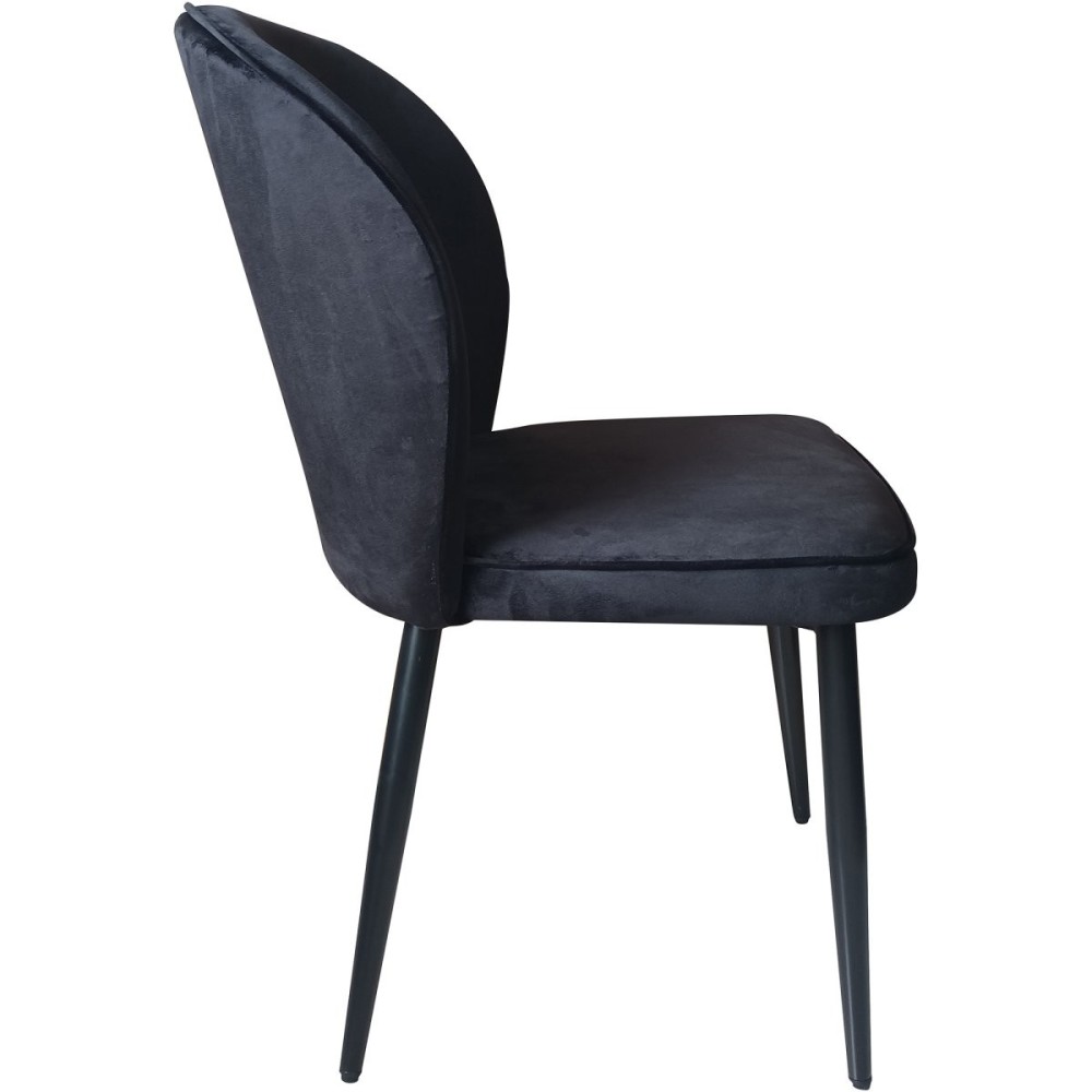 4pcs Velvet Dining Chair Black | Stalwart DA-WW166