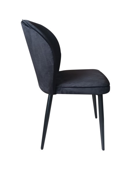 4pcs Velvet Dining Chair Black | Stalwart DA-WW166