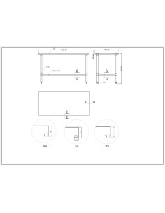 Commercial Stainless Steel Work Table Bottom shelf Upstand 1500x700x900mm | Stalwart DA-WT70150GB 2