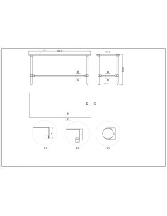 Commercial Stainless Steel Work Table No Bottom shelf 1800x700x900mm | Stalwart DA-WT70180GNU 2