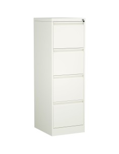 Professional Filing Cabinet 4 drawer 460x620x1330mm White | Stalwart DA-MXDC3WHITE