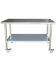 Commercial Mobile Work Table Stainless Steel Bottom Shelf 1500x600x900mm | DA-WTG600X1500C