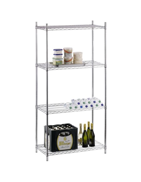 Commercial Stainless Steel Wire Shelving unit 4 tier 1200kg Width 900mm Depth 450mm | DA-SS9045180A4
