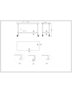 Commercial Mobile Stainless Steel Work Table Bottom shelf 1500x600x900mm | Stalwart DA-WT60150GMOBILE 2