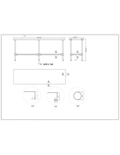 Commercial Stainless Steel Work Table No Bottom shelf 2100x600x900mm | Stalwart DA-WT60210GNU 2