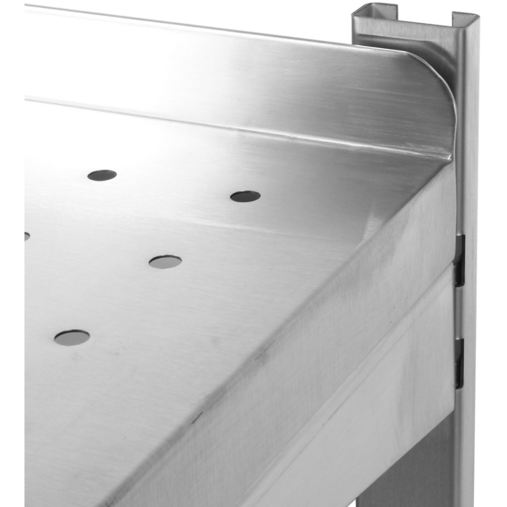 Wall Shelf Perforated 2 tiers Stainless steel 1800x350x600mm | Stalwart DA-WSWB35180P