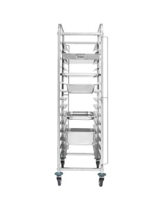Rack/Tray/Pan Trolley Stainless steel Gastronorm 2 in 1 for GN1/1 and 60x40 Pans 15 tier | Stalwart DA-RT2N115